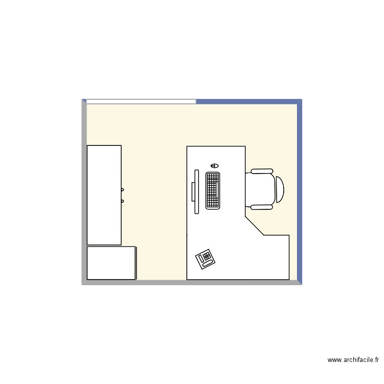 Bureau PRO. Plan de 1 pièce et 5 m2