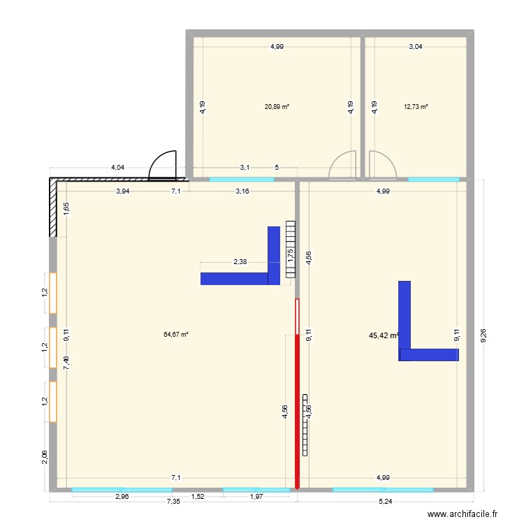 PS ECKB. Plan de 4 pièces et 144 m2