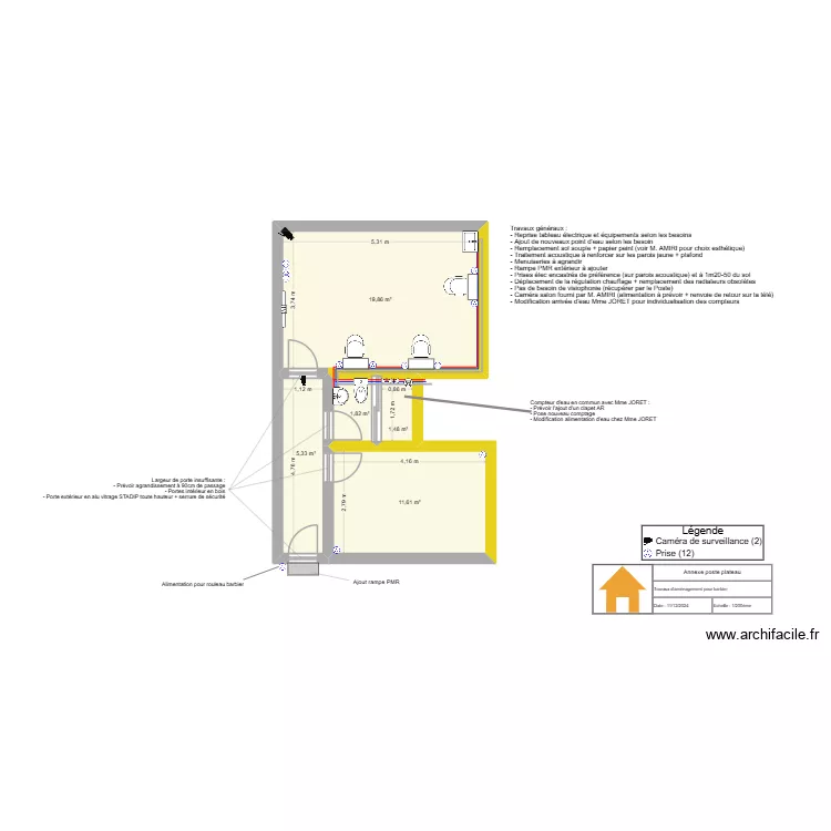 Annexe poste plateau. Plan de 