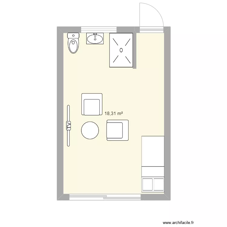 chambre Hery. Plan de 