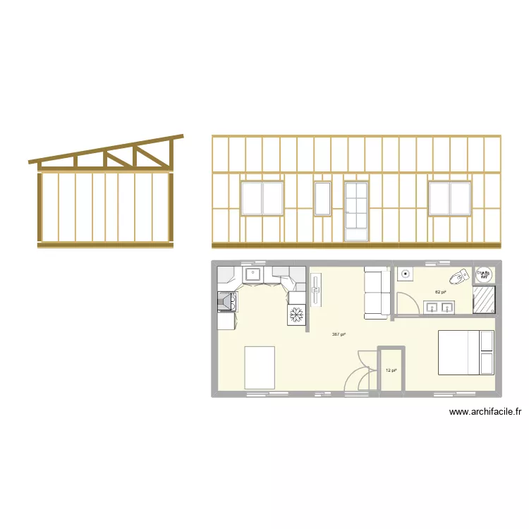 plan officiel. Plan de 4  et 43 m²