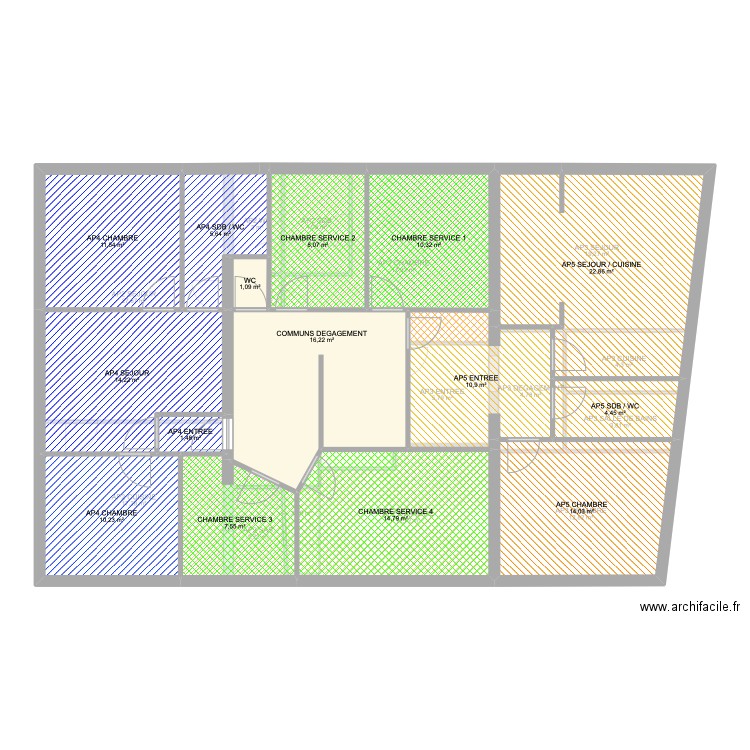 ORSET. Plan de 37 pièces et 462 m2