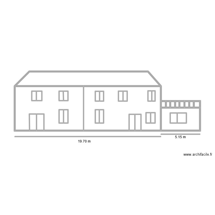 Plan 2D Façade . Plan de 0 pièce et 0 m2