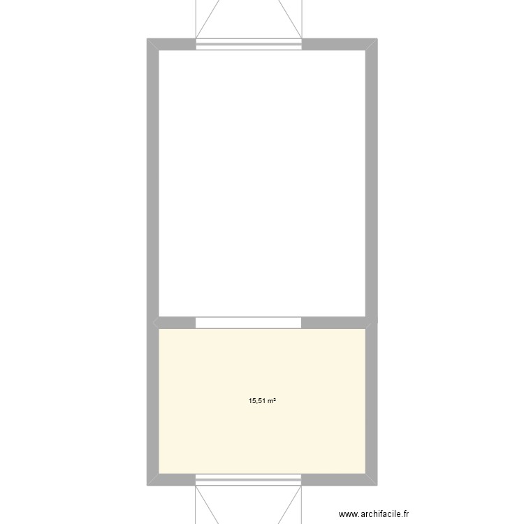 extension garage. Plan de 1 pièce et 16 m2