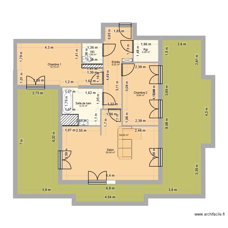 Appartement  Bezons V0.5. Plan de 8 pièces et 121 m2
