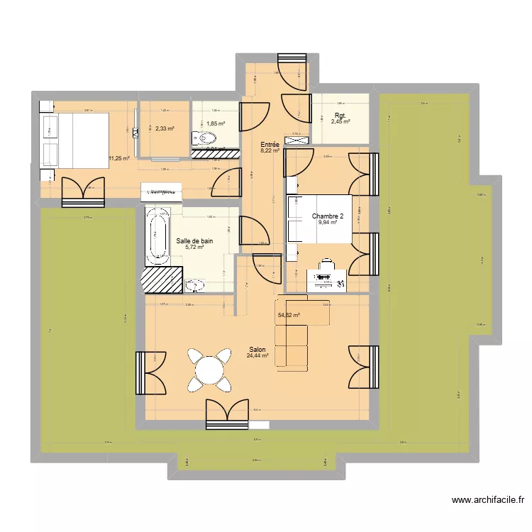Appartement  Bezons V0.5. Plan de 