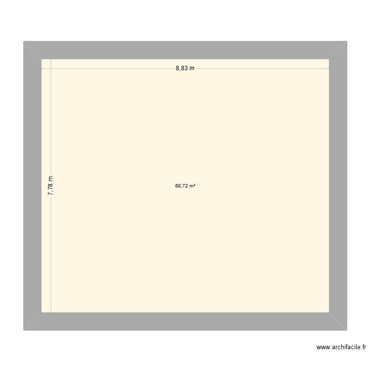 Base 1 perimetre. Plan de 1 pièce et 69 m2