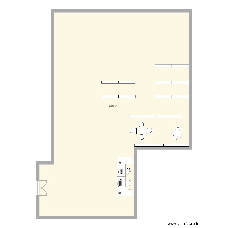 Plan de la médiathèque de draguignan. Plan de 1 pièce et 208 m2