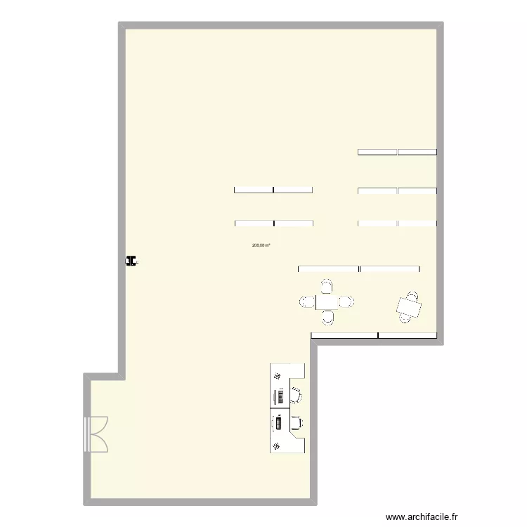 Plan de la m&eacute;diath&egrave;que de draguignan. Plan de 1 pièce et 208 m²