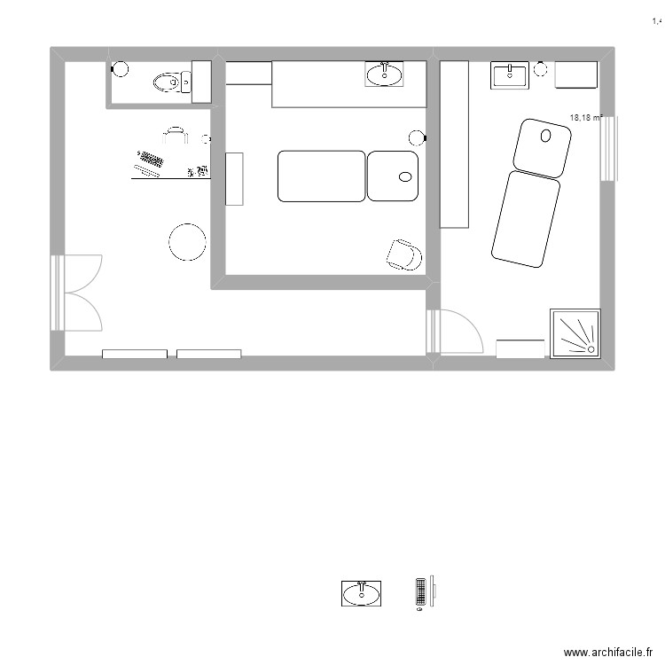 institut. Plan de 0 pièce et 0 m2