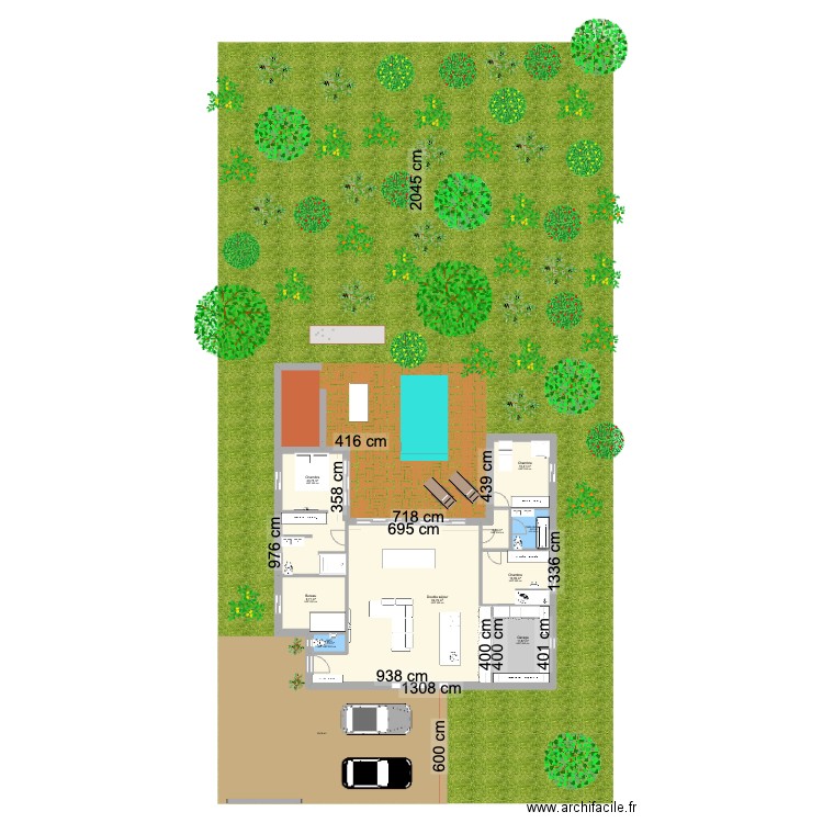 Corneilla 2. Plan de 9 pièces et 134 m2