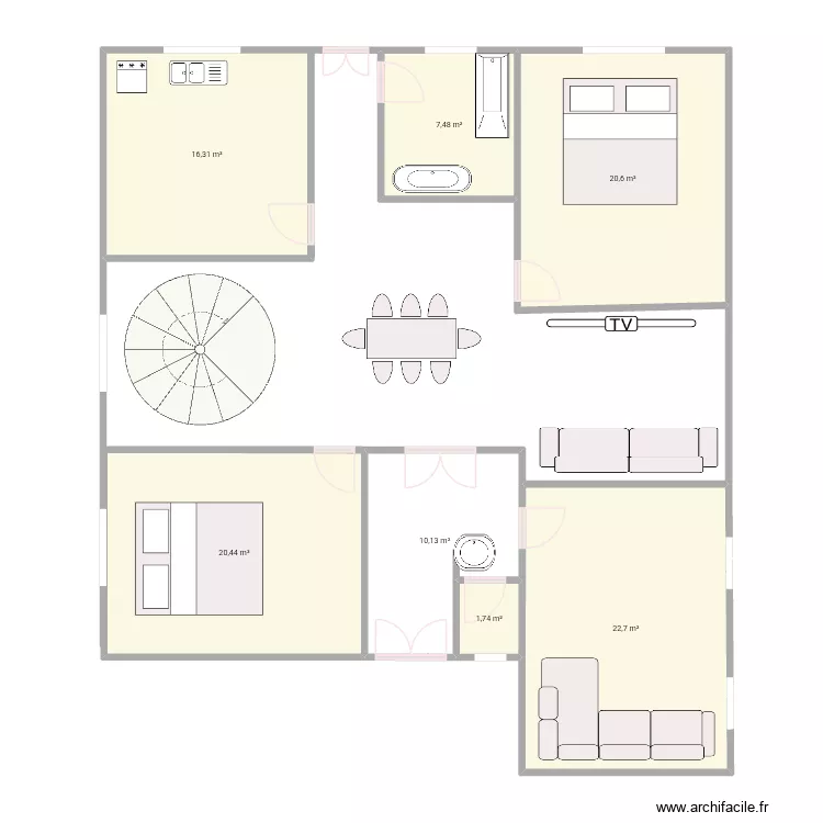 Plan 2. Plan de 7 et 99 m² Plan 2. Plan de 7 et 99 m²