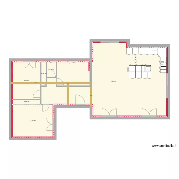 MC/JM AGRANDISSEMENT 2  RDC. Plan de 