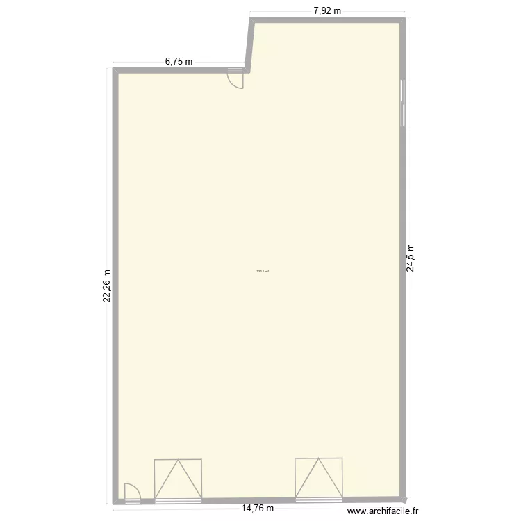 BAT.46 AV. TLSE. Plan de 1 Pièce et 332 m²