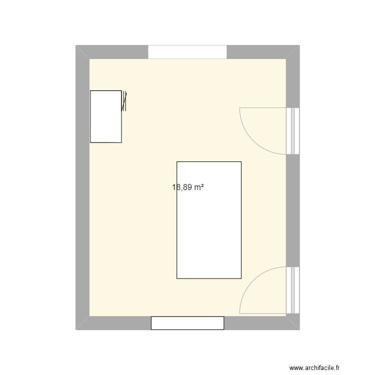 Cuisine. Plan de 1 pièce et 19 m2