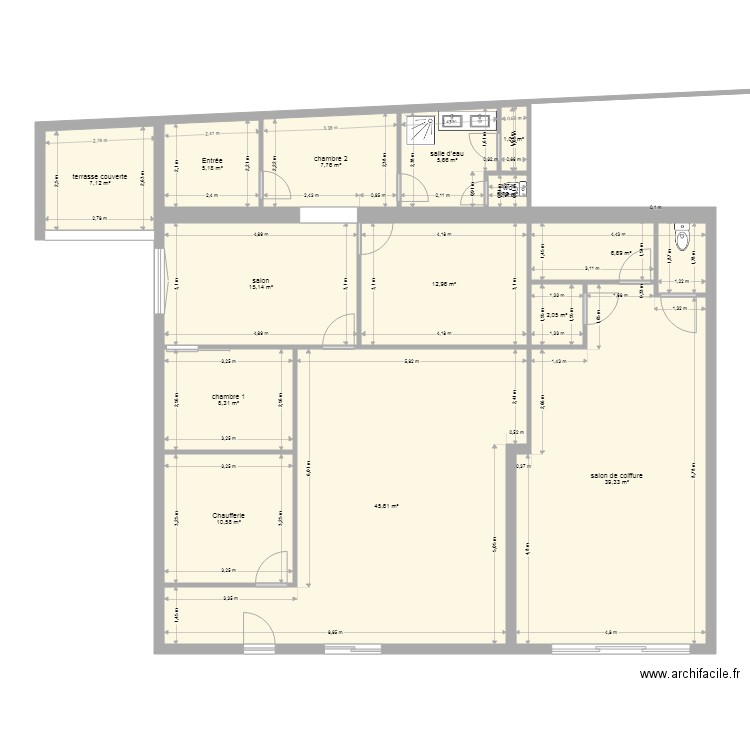 salon de coiffure. Plan de 0 pièce et 0 m2