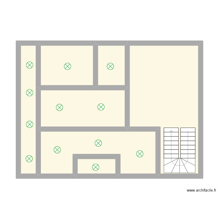 eTAGE 3. Plan de 7 pièces et 60 m2