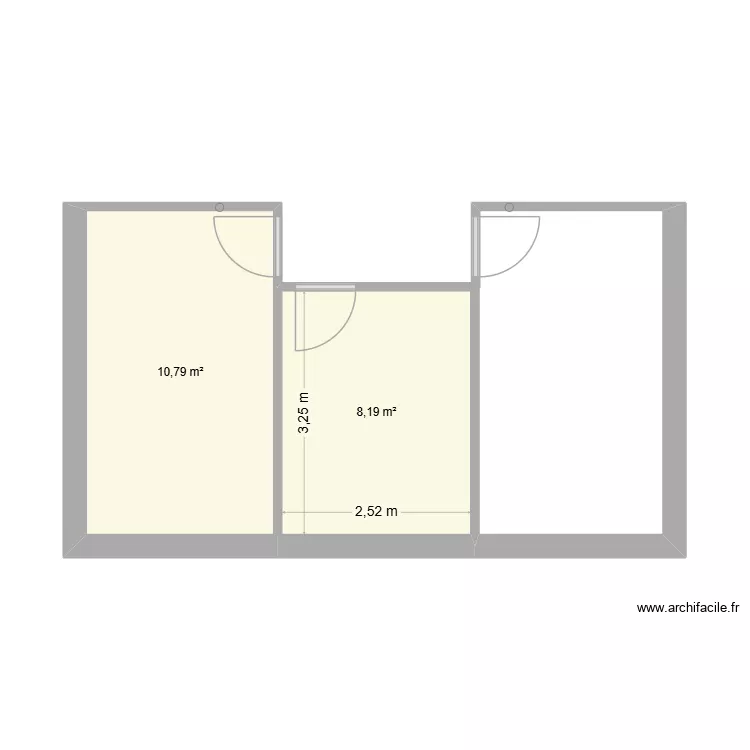 chambre sh'moumos. Plan de 2  et 19 m²