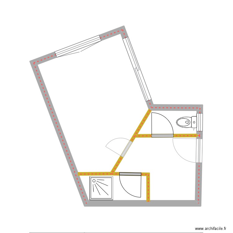 Plan de masse. Plan de 1 pièce et 19 m2