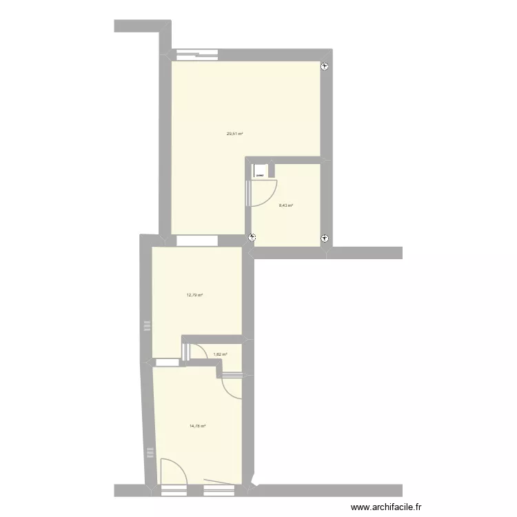 Copp&eacute;e 77 &eacute;tage. Plan de 5  et 67 m²