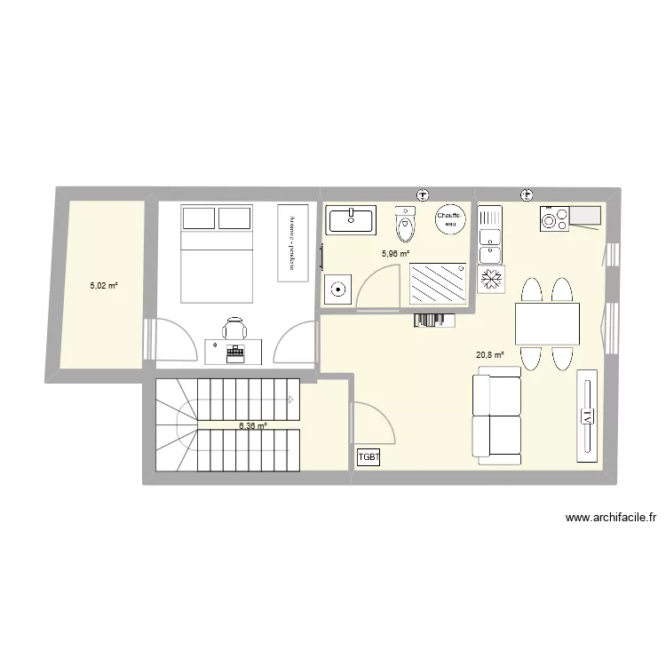 NOUVEAU 1ER URTIN 22 06 26. Plan de 4 et 38 m² NOUVEAU 1ER URTIN 22 06 26. Plan de 4 et 38 m²
