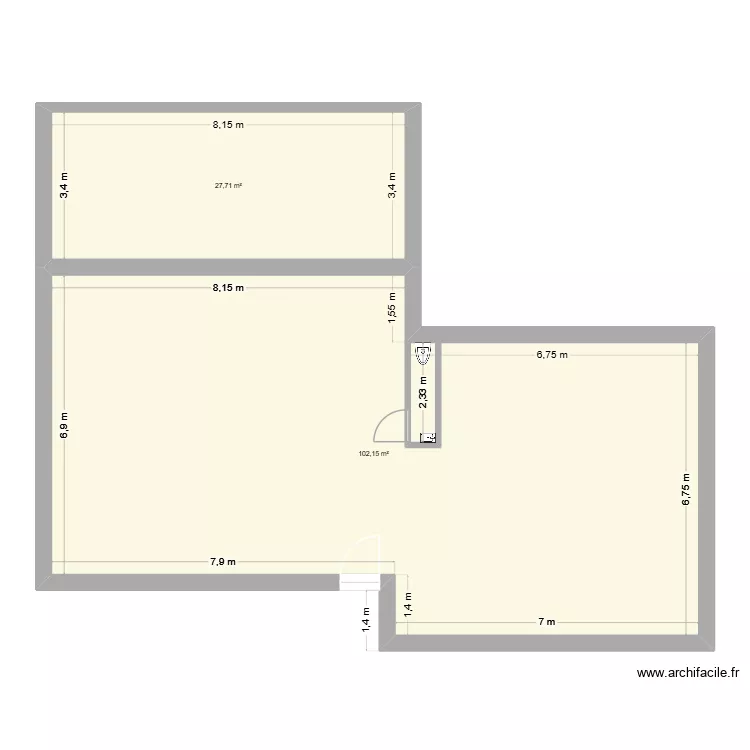 Maison. Plan de 2  et 130 m²