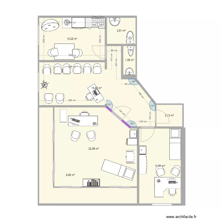 neuro cc meubl&eacute;. Plan de 