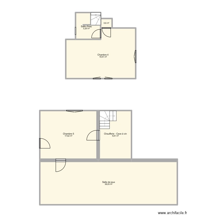 Saint Maurice 2ème étage. Plan de 7 pièces et 90 m2