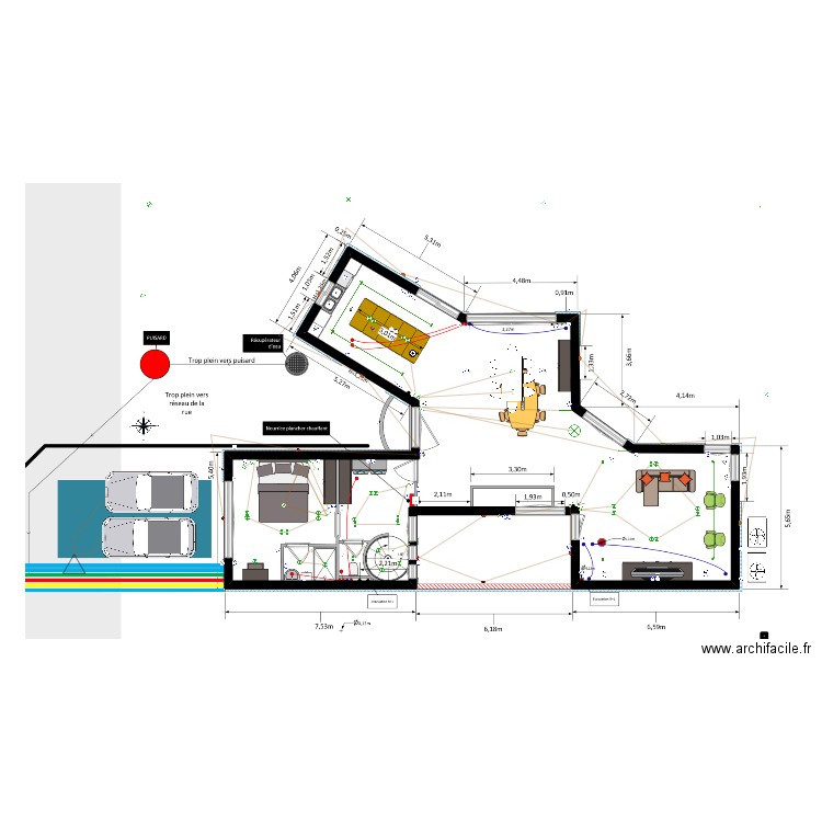 RDC électricité 2. Plan de 1 pièce et 128 m2