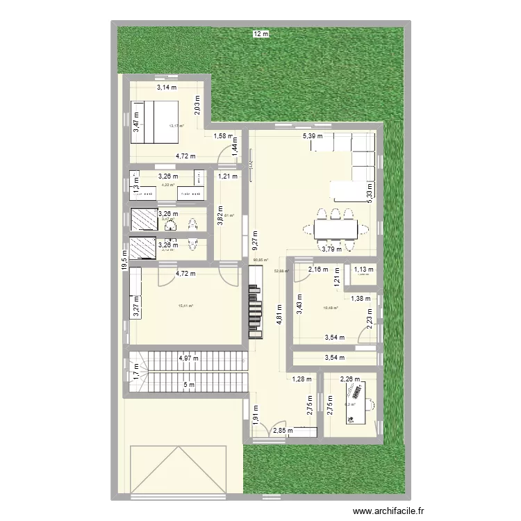 Test maison 250m&sup2;. Plan de 12  et 351 m²