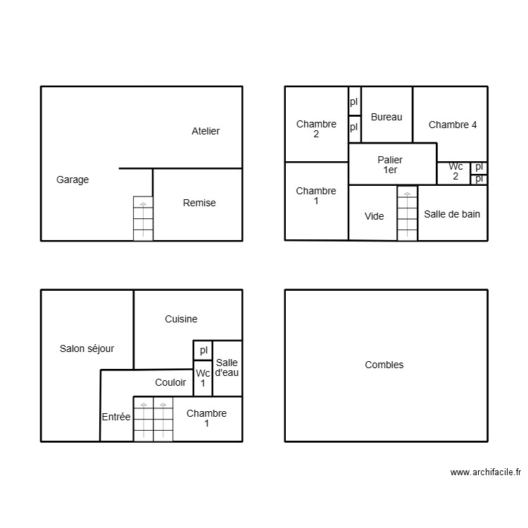 QUIMPER BERNARD KARM ROUZ. Plan de 23 pièces et 74 m2