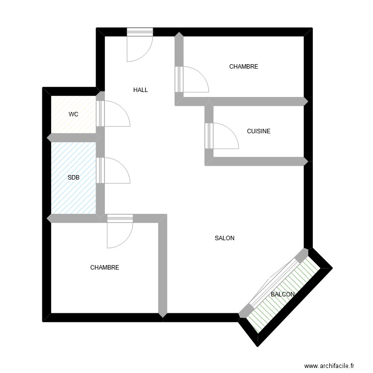 DE GREEF 20. Plan de 7 pièces et 59 m2