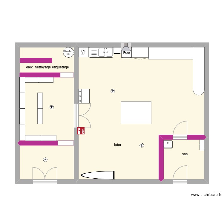 labo 1. Plan de 3 pièces et 77 m2