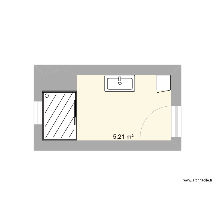 Michelle. Plan de 1 pièce et 5 m2