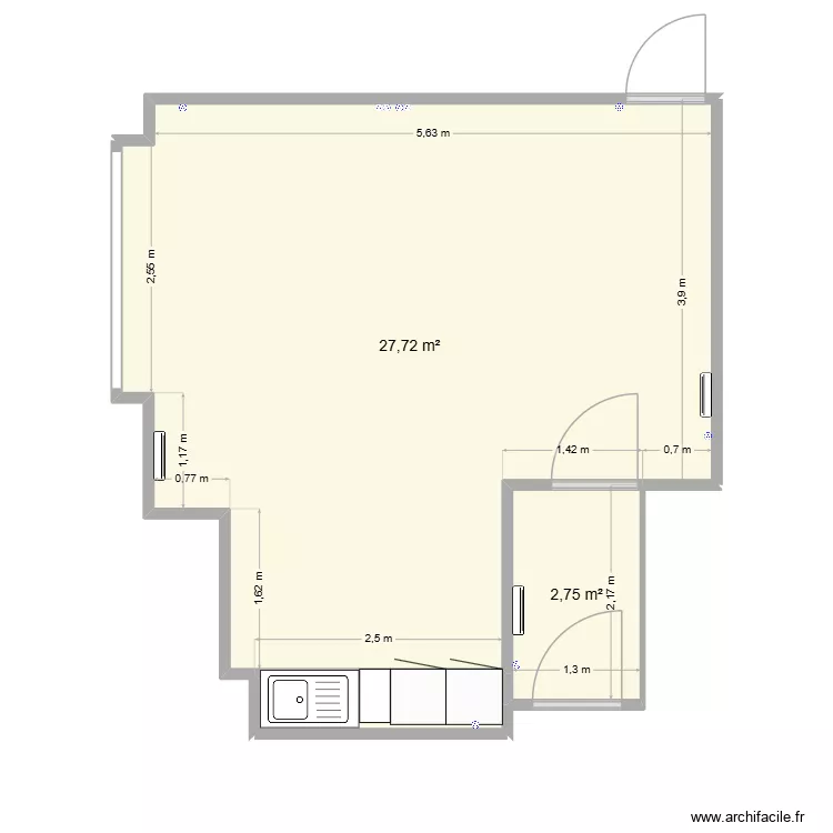 Sejcui. Plan de 3 et 32 m² Sejcui. Plan de 3 et 32 m²
