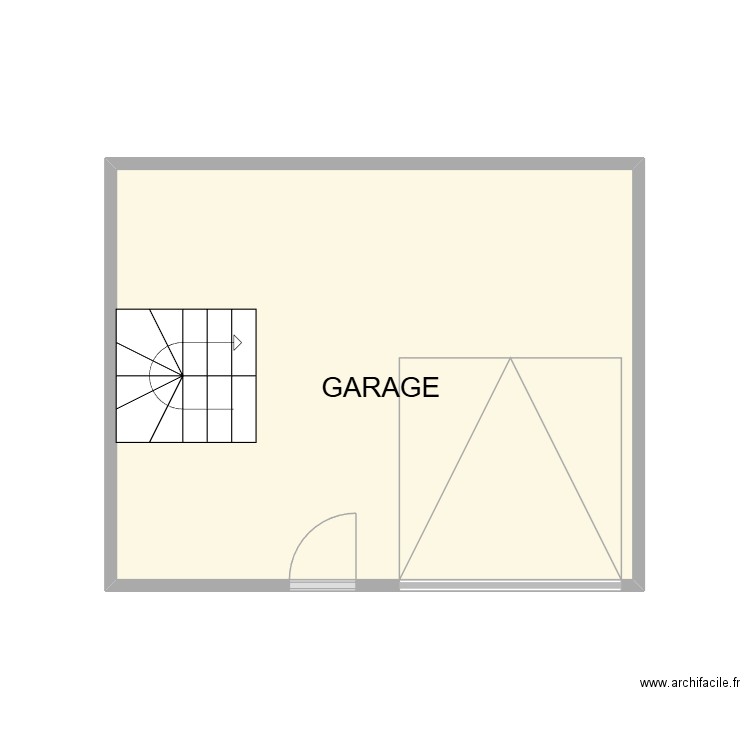PLAN RDC VAUVERT. Plan de 1 pièce et 17 m2