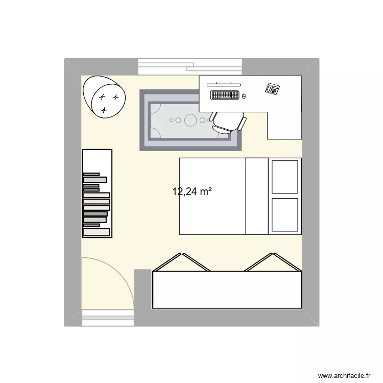 Chambre Adam. Plan de 1 et 12 m² Chambre Adam. Plan de 1 et 12 m²