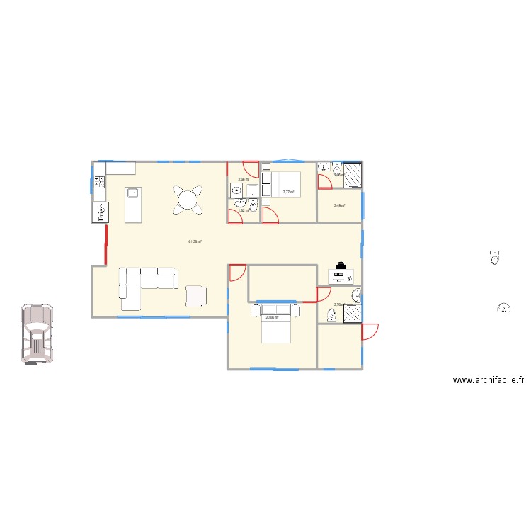 Pinos#2. Plan de 9 pièces et 109 m2