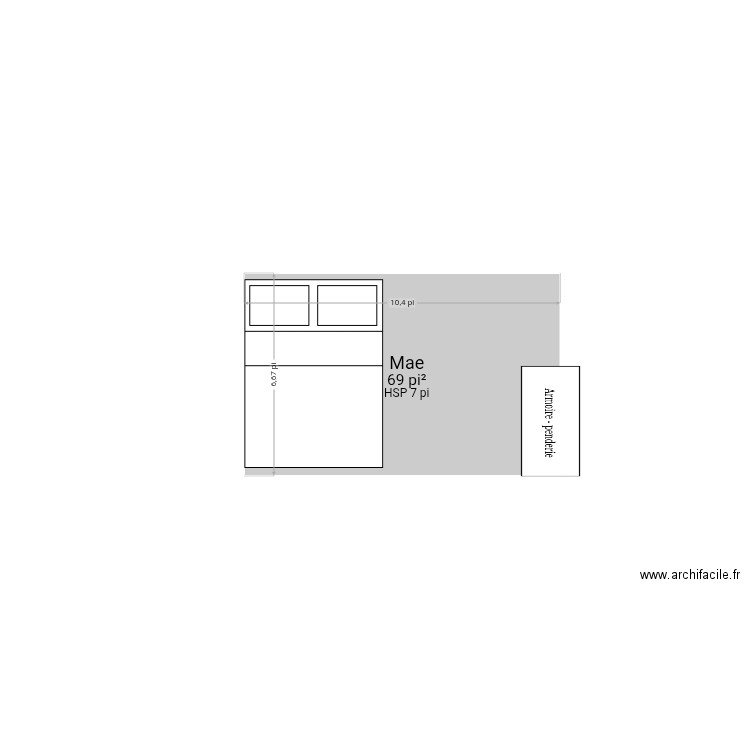581. Plan de 1 pièce et 6 m2