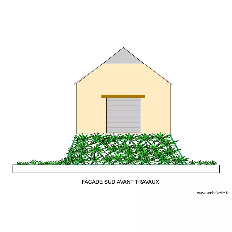 FACADE SUD AVANT TRAVAUX. Plan de 