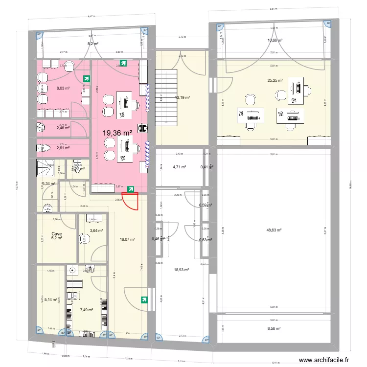 catherine v3. Plan de 23  et 217 m²
