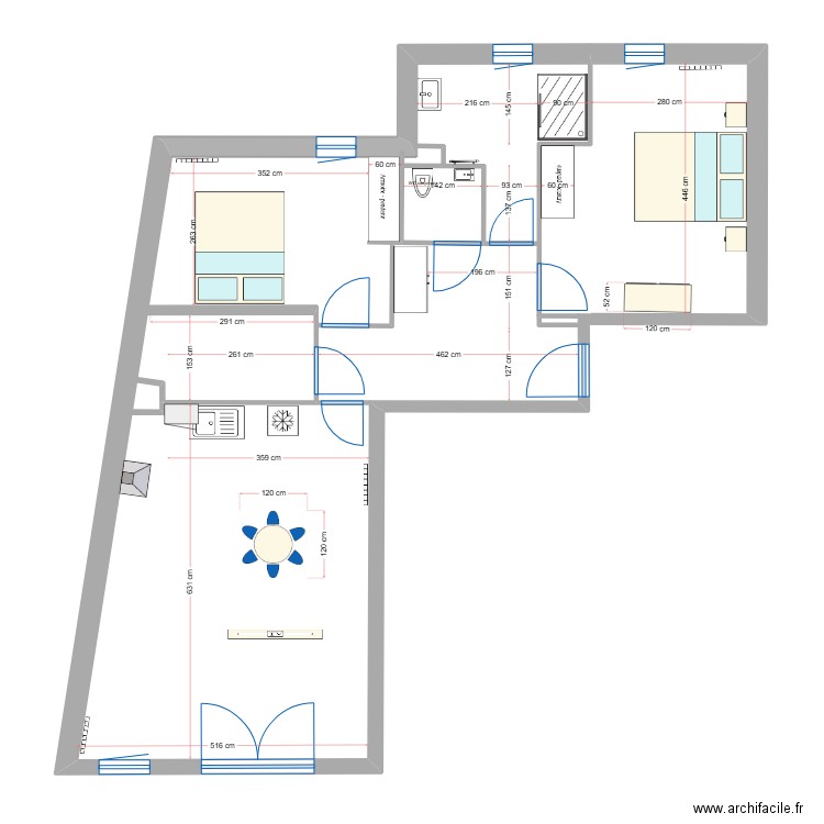 Appartement PORTE OCEAN. Plan de 0 pièce et 0 m2