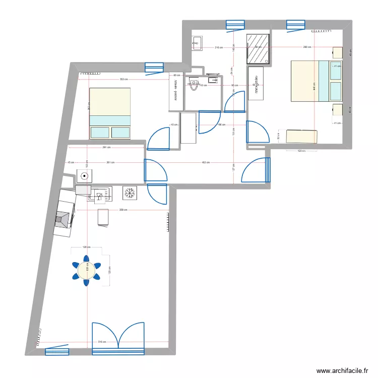 Appartement PORTE OCEAN. Plan de 