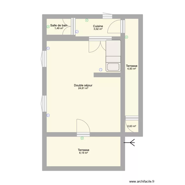 CAMPAGNE. Plan de 6  et 43 m²