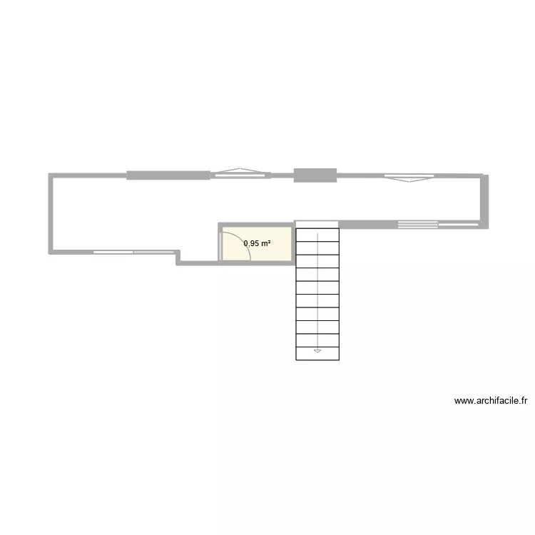 couloir. Plan de 1  et 1 m²