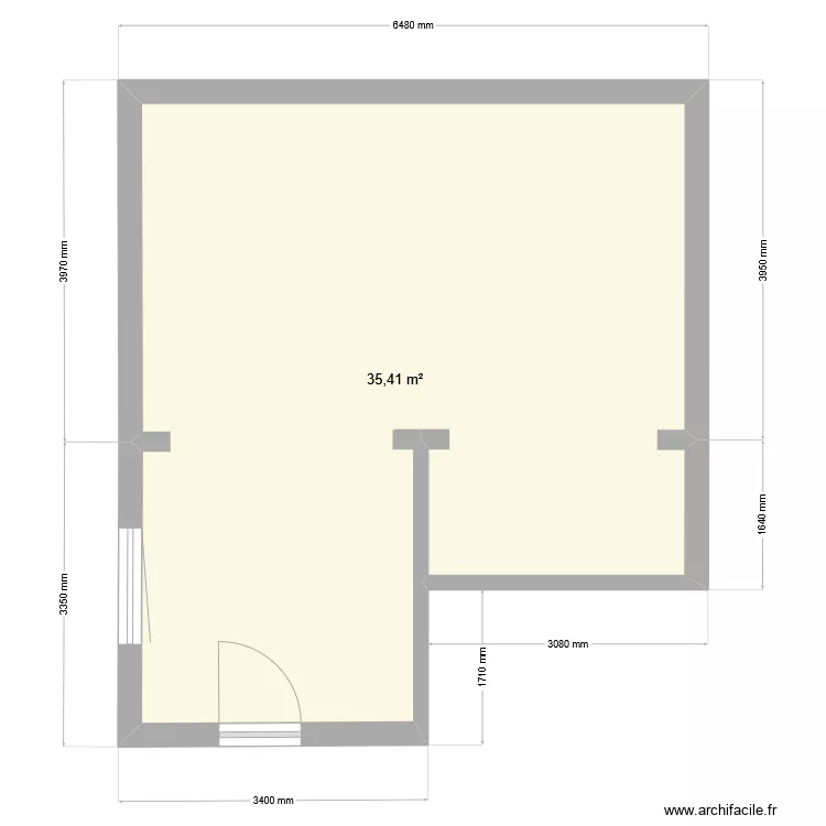 Maison sans mur porteur. Plan de 
