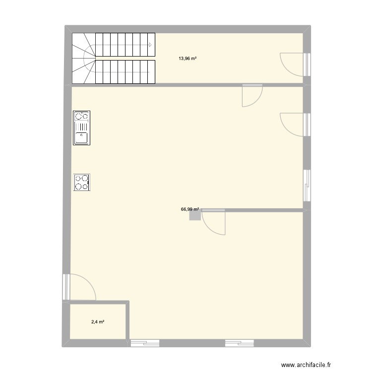 Casa_2. Plan de 3 pièces et 83 m2