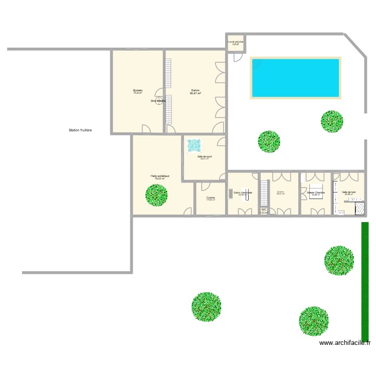 Plan maison Bou&eacute; 1. Plan de 0 pièce et 0 m2