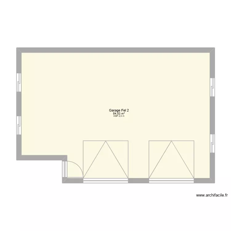 Garage Felgab 2. Plan de 1 Pièce et 65 m² Garage Felgab 2. Plan de 1 Pièce et 65 m²