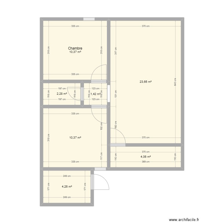 Plan Maison. Plan de 7 pièces et 56 m2